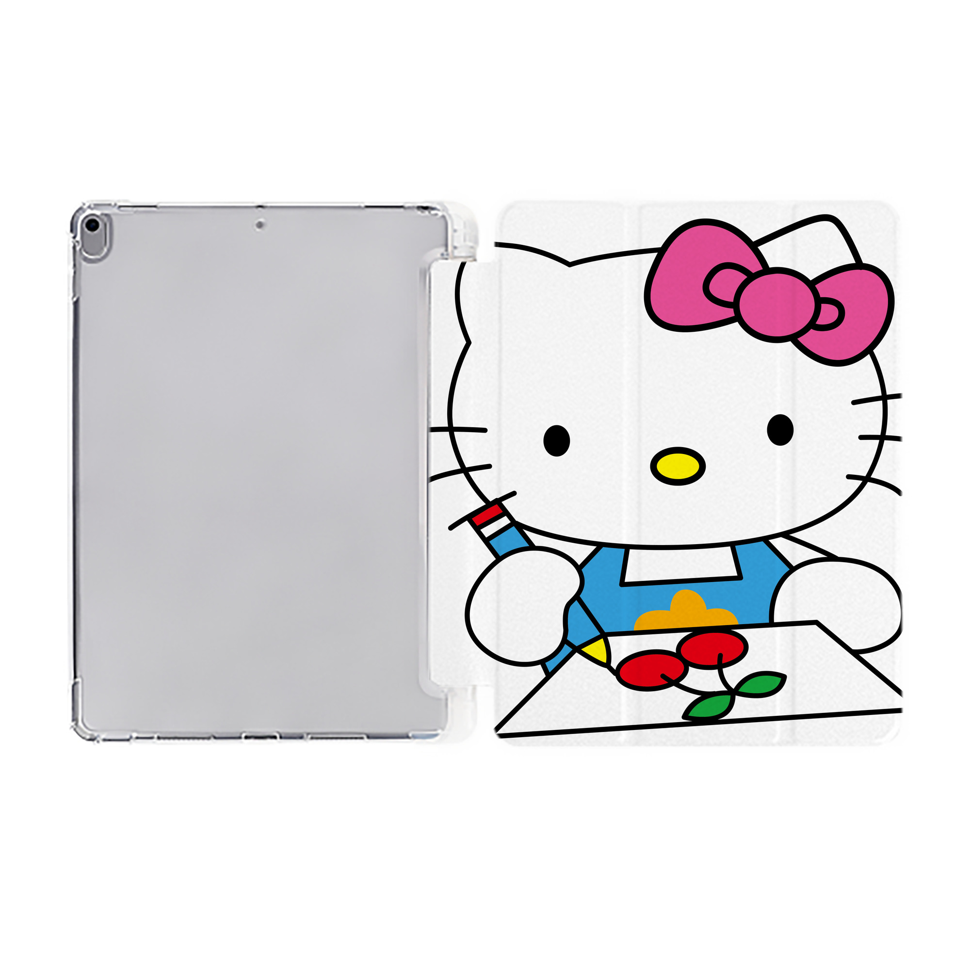 （画像用） Hello Kitty ハローキティ IPad ケース ペン収納付き 三つ折りスタンド PUレザー×シリコン 対応機種9.5/10.5/10.9インチ